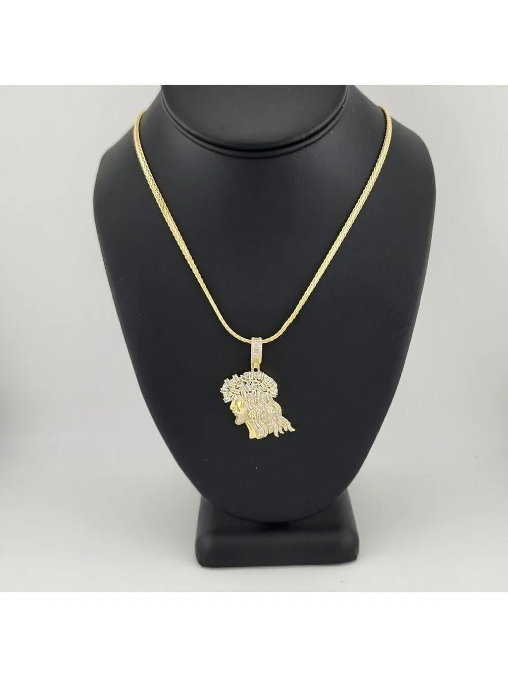 Brand New Sterling Silver 925 Jesus Side Face Necklace